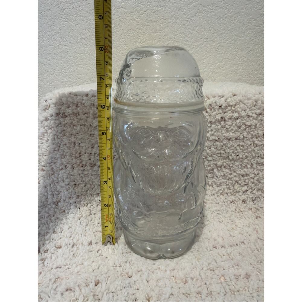 Vintage Libby Clear Glass Santa Claus Apothecary Candy Jar CHRISTMAS - Picture 6 of 7